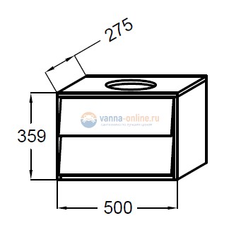 Тумба под раковину Jacob Delafon Escale черная, 50 см, EB763-274