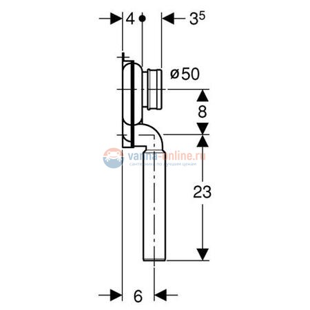 Сифон для писсуара Geberit 152.984.00.1, вертикальный выпуск Сифон для писсуара Geberit 152.984.00.1, вертикальный выпуск