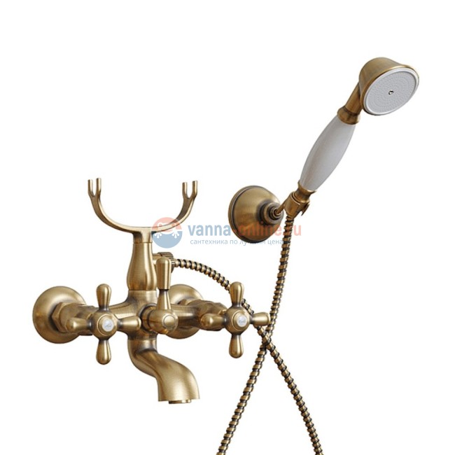 Смеситель для ванны Paini Liberty с аксессуаром, старая бронза Смеситель для ванны Paini Liberty с аксессуаром, старая бронза