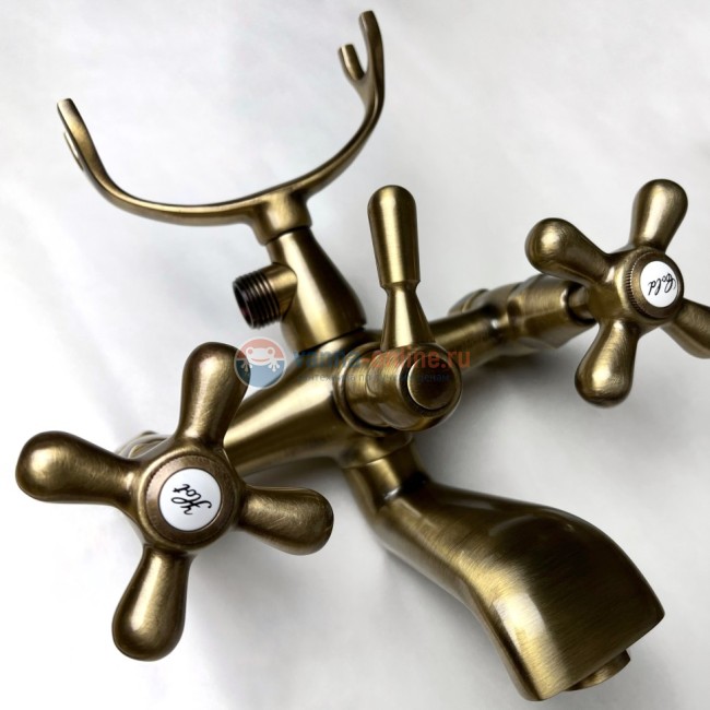 Смеситель для ванны Paini Liberty с аксессуаром, старая бронза Смеситель для ванны Paini Liberty с аксессуаром, старая бронза