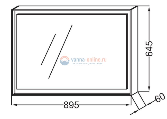 Зеркало Jacob Delafon Rythmik Pure EB1773-NF 90 см без отделки Зеркало Jacob Delafon Rythmik Pure EB1773-NF 90 см без отделки