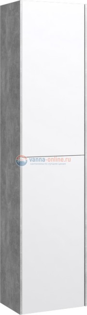 Пенал Aqwella Mobi 35 см, фасад белый, корпус бетон светлый