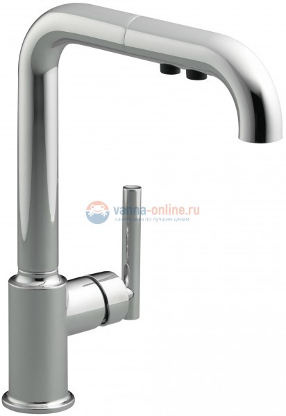 Cмеситель Jacob Delafon PURIST 7505D-CP для кухни с выдвижныи изливом