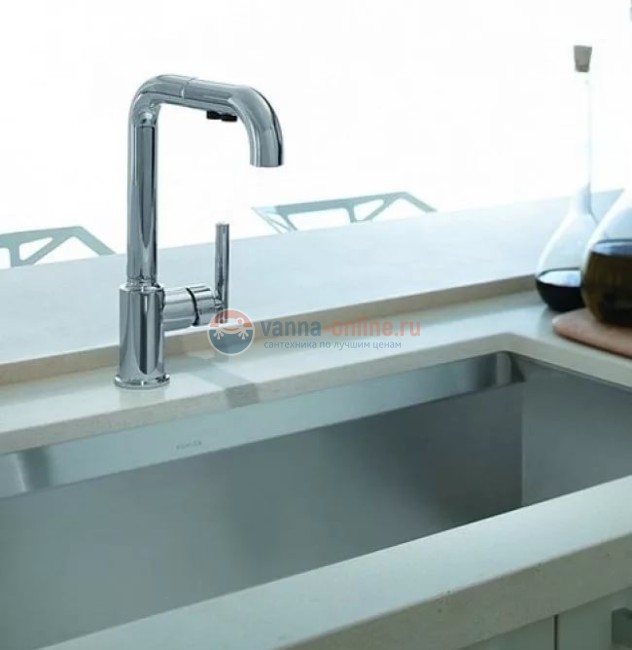 Cмеситель Jacob Delafon PURIST 7505D-CP для кухни с выдвижныи изливом