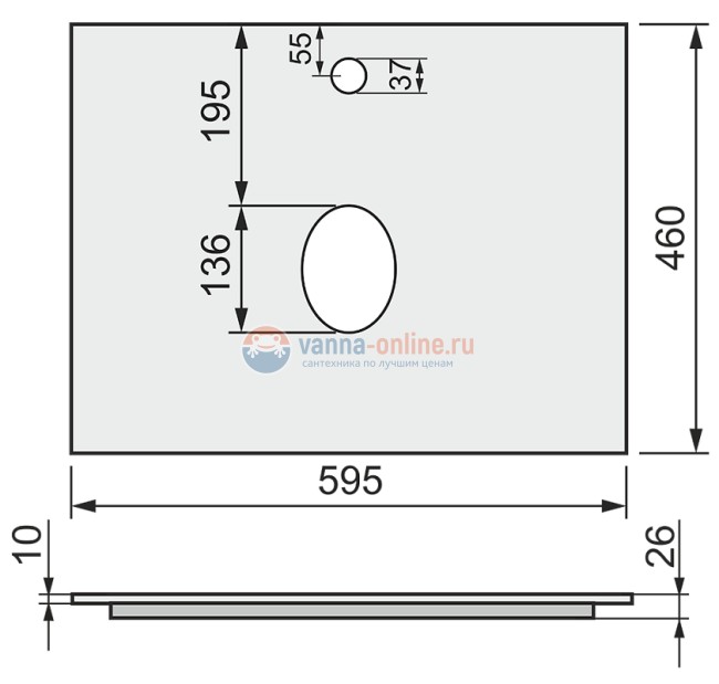 Столешница Raval Frame Fra.06.60/DS, 60 см, дуб сонома