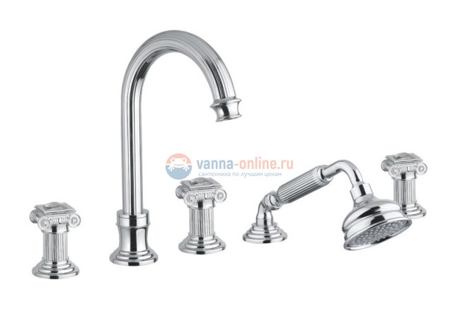 Смеситель Cezares Olimp BVD-01-Sw цвет хром, ручки квадратные Swarovski