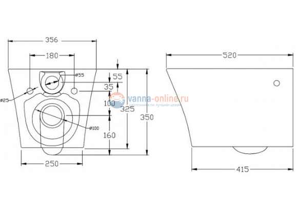 Унитаз подвесной, безободковый BelBagno Flay-R BB506CH