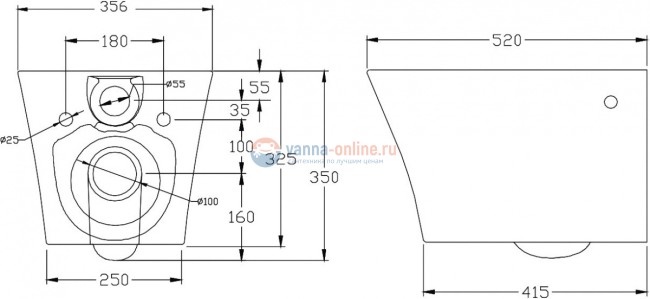 Унитаз подвесной, безободковый BelBagno Flay-R BB506CH