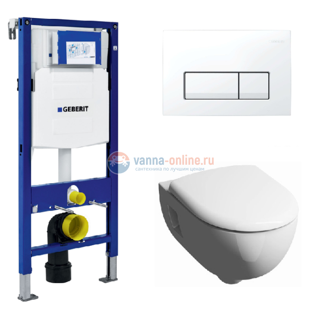 Инсталляция Geberit с безободковым унитазом Geberit Renova Nr.1 203070000, сиденье микролифт, комплект Инсталляция Geberit с безободковым унитазом Geberit Renova Nr.1 203070000, сиденье микролифт, комплект