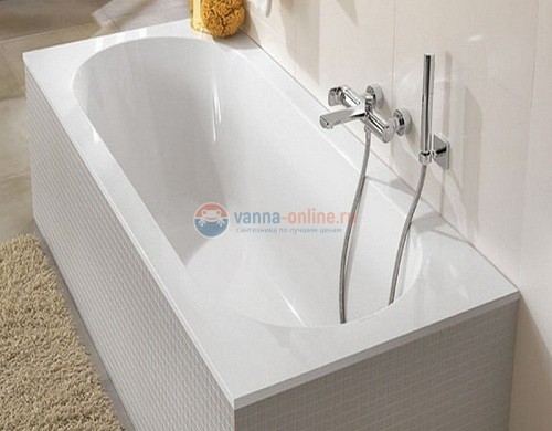 Ванна Villeroy&Boch Oberon UBQ160OBE2V-01, 160x75 см, Quaryl®, alpin без отверстия и перелива Ванна Villeroy&Boch Oberon UBQ160OBE2V-01, 160x75 см, Quaryl®, alpin без отверстия и перелива