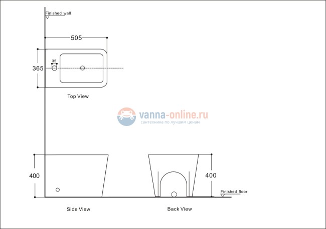 Биде Aquanet Tavr 2.0 B1 243551, напольное Биде Aquanet Tavr 2.0 B1 243551, напольное
