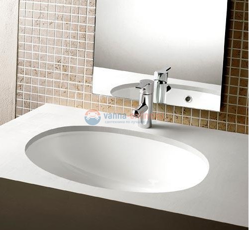 Раковина Jacob Delafon Ovale EN262-00, врезная снизу, 49,8 х 38,5 см