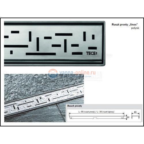 Решетка TECE «LINES» из нержавеющей стали, прямая, длина 800 мм, сатин