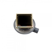 Трап водосток Pestan Confluo Standard Black Glass 1 Gold 150 х 150 черное закаленное стекло/рамка - золото 13000152