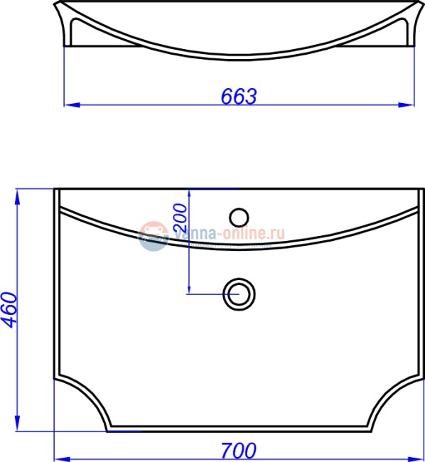 Раковина Aqwella La Donna 70 см LAD.07.04.D