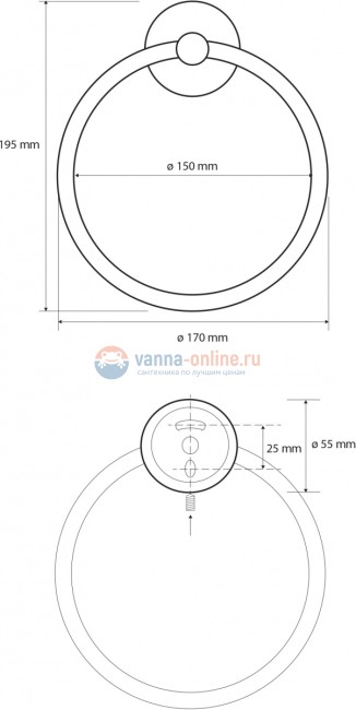 Полотенцедержатель кольцо Bemeta Dark 104104060 Полотенцедержатель кольцо Bemeta Dark 104104060