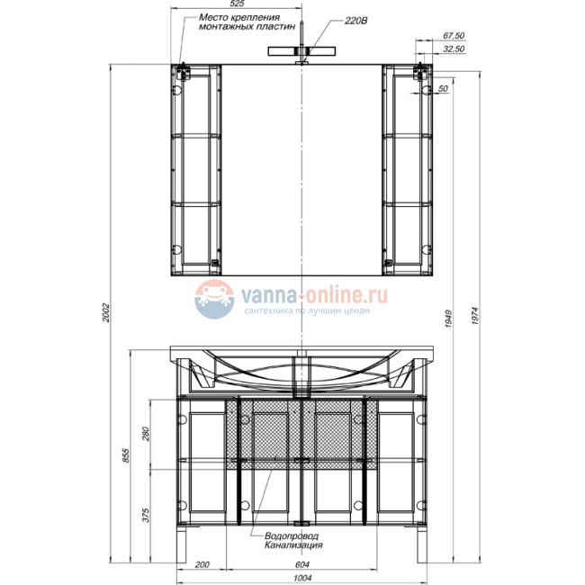 Зеркало-шкаф Aquanet Честер 105 00182631, цвет белый, патина серебро