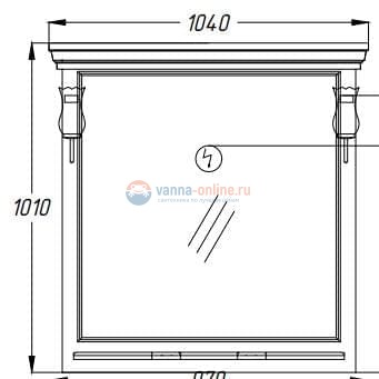 Зеркало Opadiris Риспекто 95, орех антикварный Зеркало Opadiris Риспекто 95, орех антикварный