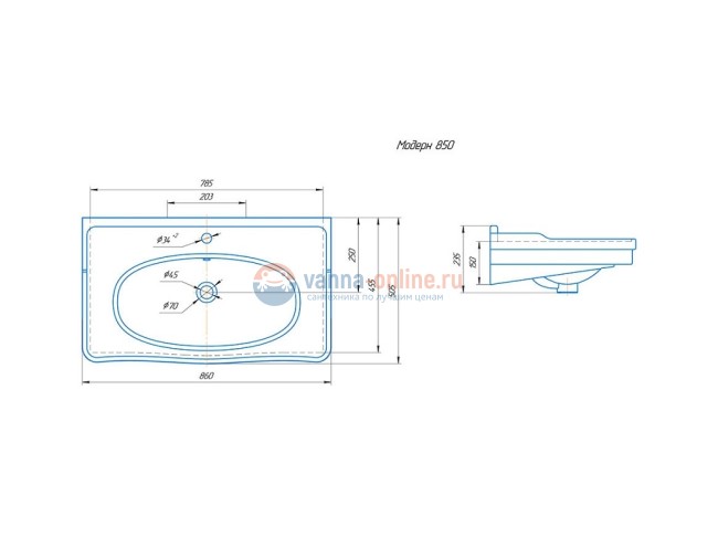 Тумба под раковину СаНта Сатурн 85 700198, напольная