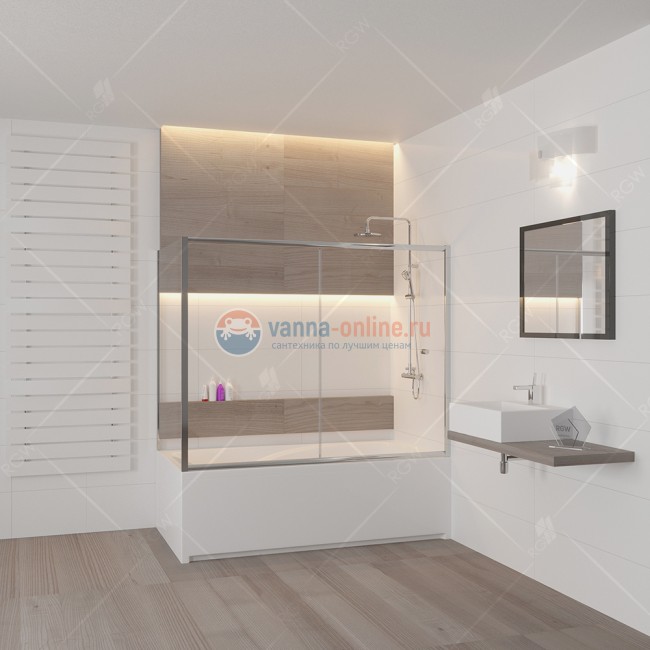 Шторка на ванну RGW SC-82, 041182870-11, 180 x 70 x 150 см стекло прозрачное, хром