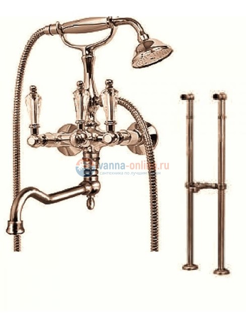 Смеситель Cezares Diamond VDPS2-02-Sw цвет бронза, ручки Swarovski