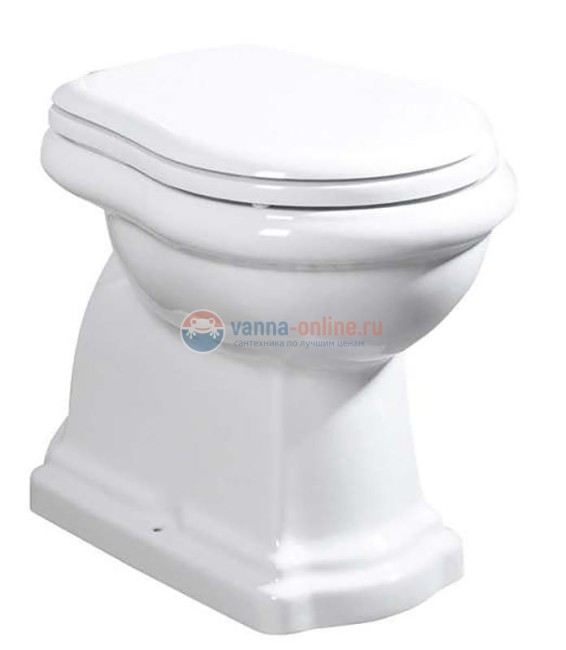 Напольный унитаз Kerasan Retro 101101 под высокий бачок, слив в стену, белый