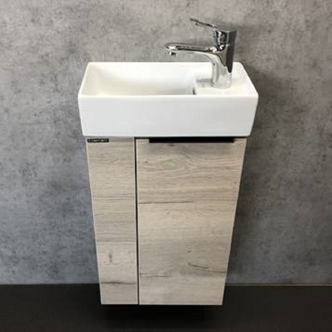 Тумба Comfortу Асти-40 дуб дымчатый c раковиной CREA 40, P-UM-CRE40/1 Тумба Comfortу Асти-40 дуб дымчатый c раковиной CREA 40, P-UM-CRE40/1