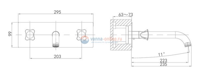 Смеситель D&K Hessen Grimm DA1384401 для раковины Смеситель D&K Hessen Grimm DA1384401 для раковины
