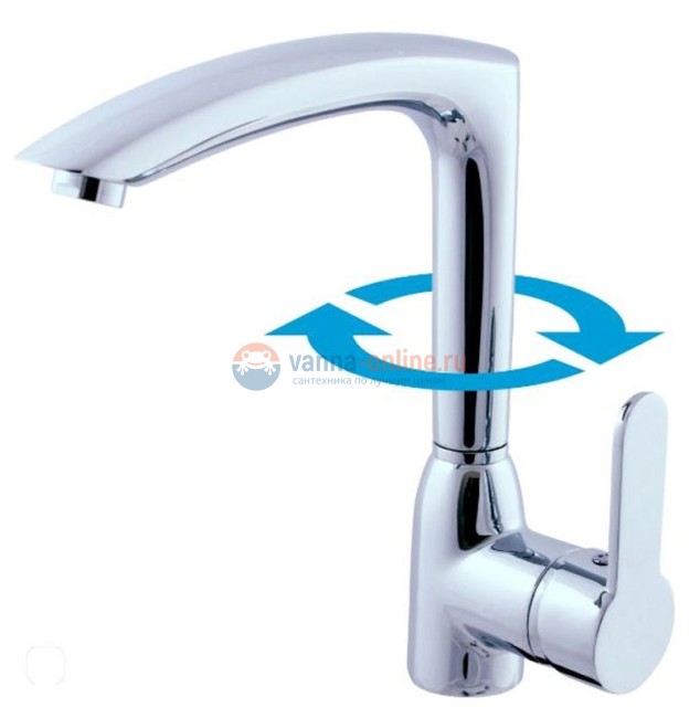 Смеситель для кухонной мойки Rav-Slezak Zambezi ZA007.5/7, с поворотным изливом, хром