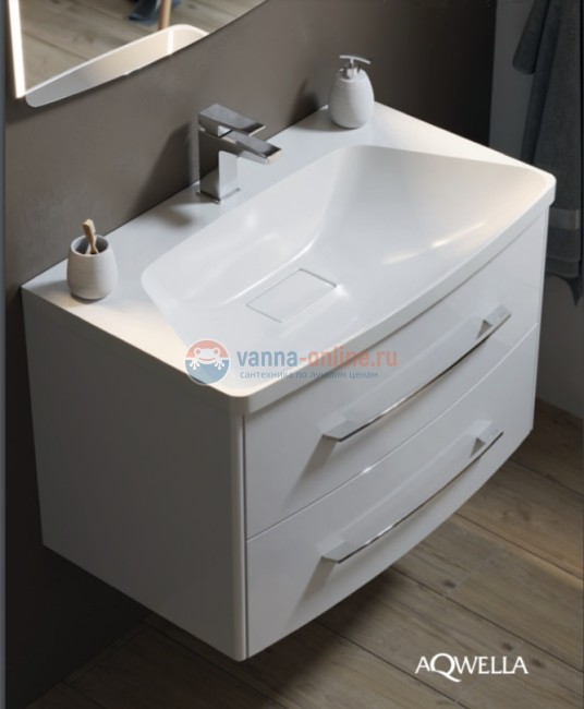 Раковина Aqwella Neringa Ner.08.04.D 80 x 48 см, цвет белый