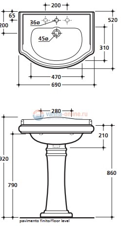 Раковина Kerasan 69 Retro 104601