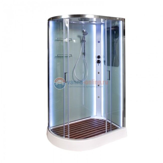 Душевая кабина Deto A 102 L/R 120 x 80 см, с крышей, Led с кнопкой и гидромассажем