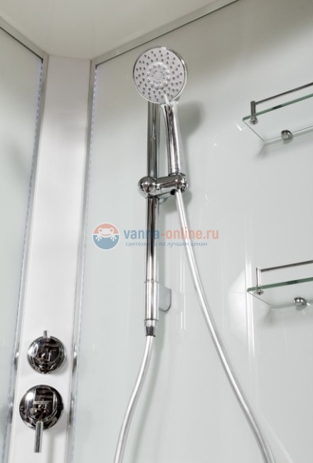 Душевая кабина Deto A 102 L/R 120 x 80 см, с крышей, Led с кнопкой и гидромассажем