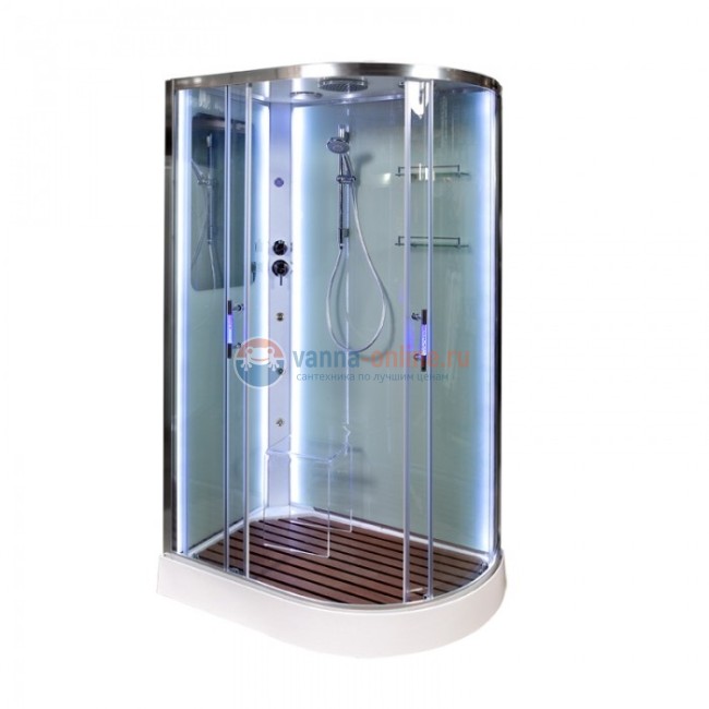 Душевая кабина Deto A 102 L/R 120 x 80 см, с крышей, Led с кнопкой и гидромассажем