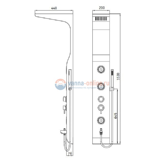 Гидромассажная душевая панель RGW Shower Panels SP-01, 21140101-03, цвет белый