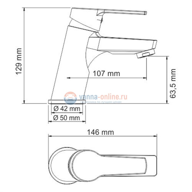 Смеситель WasserKRAFT Rhin 4403 для раковины, хром