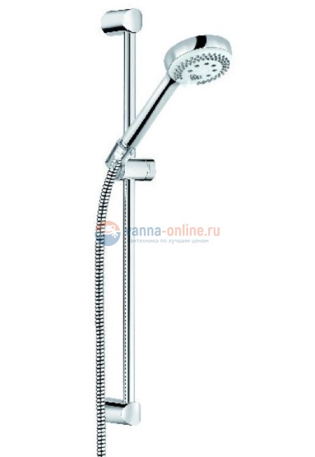 Душевой гарнитур Kludi Logo 3S 6836005-00, длина штанги 60 см, держатель прозрачный пластик, цвет хром