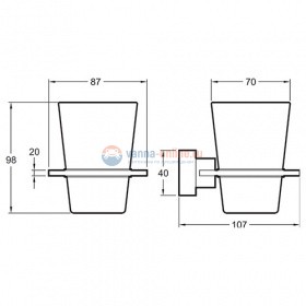 Стакан подвесной Jacob Delafon Mecanique стекло/хром E77866-CP