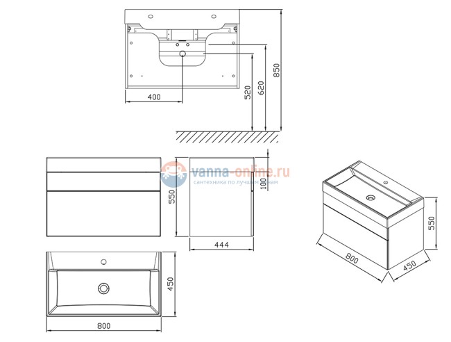 Тумба под умывальник Ravak SD Natural 800 X000001052, белая
