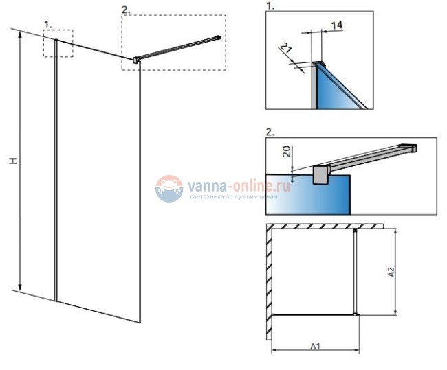 Душевая перегородка Radaway Modo II New 80 389084-01-01 Душевая перегородка Radaway Modo II New 80 389084-01-01