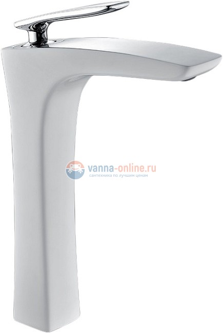 Смеситель Timo Helmi 4011/00-16F chrome white для раковины, высокий Смеситель Timo Helmi 4011/00-16F chrome white для раковины, высокий