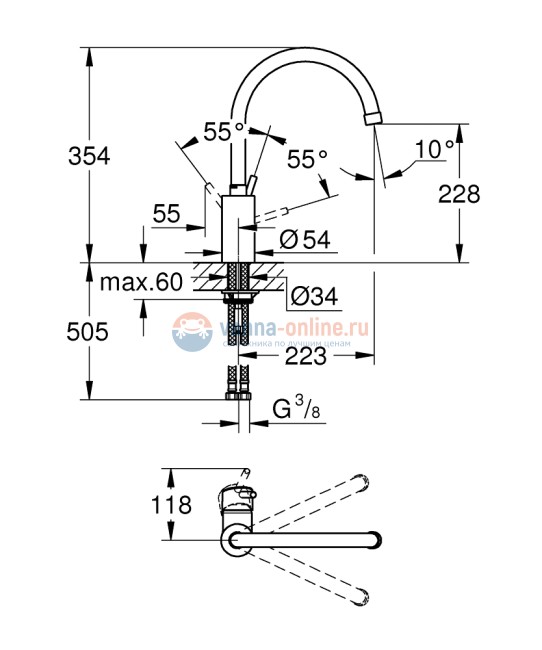 Смеситель для кухни Grohe Concetto 32661001, хром Смеситель для кухни Grohe Concetto 32661001, хром