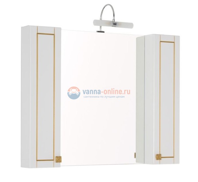 Зеркало-шкаф Aquanet Честер 105 00186084, цвет белый, патина золото Зеркало-шкаф Aquanet Честер 105 00186084, цвет белый, патина золото