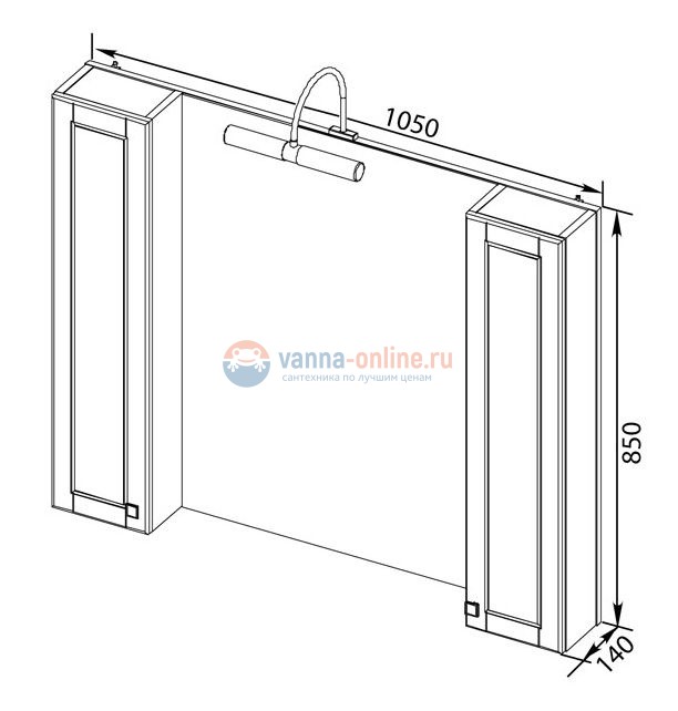 Зеркало-шкаф Aquanet Честер 105 00186084, цвет белый, патина золото Зеркало-шкаф Aquanet Честер 105 00186084, цвет белый, патина золото
