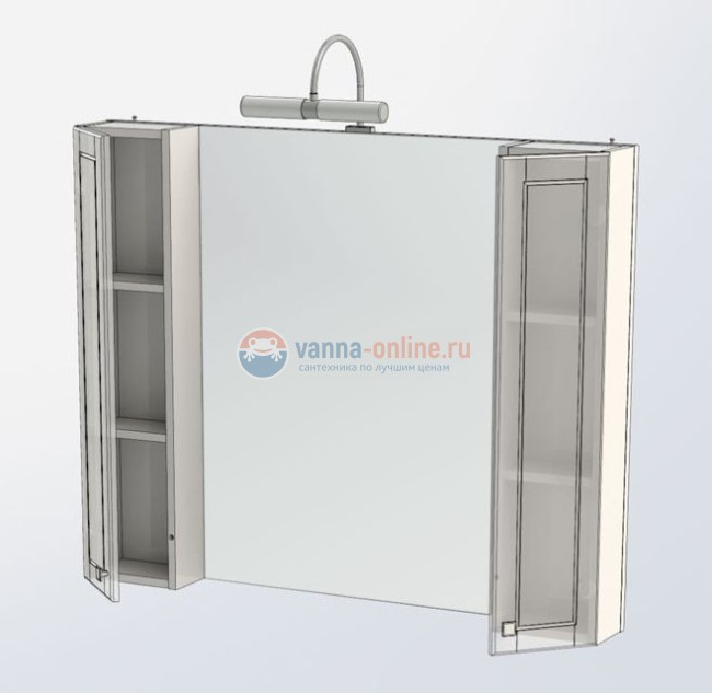 Зеркало-шкаф Aquanet Честер 105 00186084, цвет белый, патина золото Зеркало-шкаф Aquanet Честер 105 00186084, цвет белый, патина золото