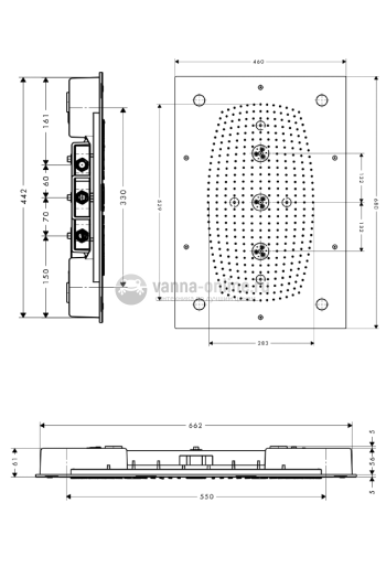 Верхний душ Hansgrohe Raindance Rainmaker 680/460 3jet 28418000, с подсветкой