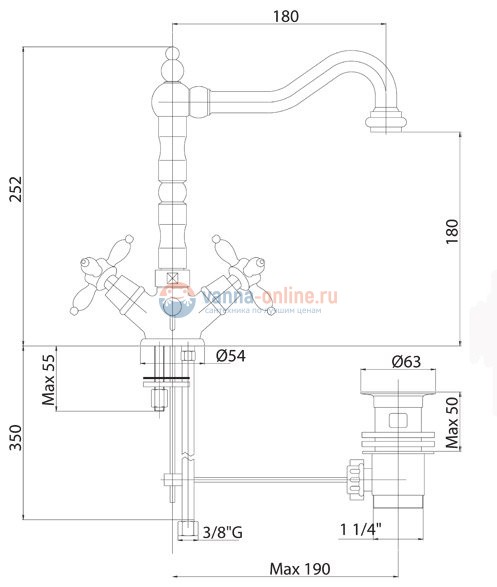 Смеситель Cezares NOSTALGIA-LS2-01, хром Смеситель Cezares NOSTALGIA-LS2-01, хром