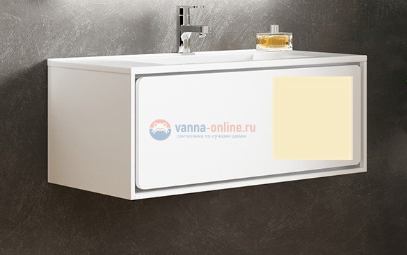 Тумба с раковиной Sanvit Бруно 1, 90 х 46 см, цвет - желтый глянец