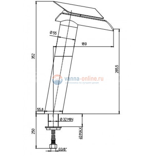 Смеситель для кухни Paini Morgana, хром, излив стекло
