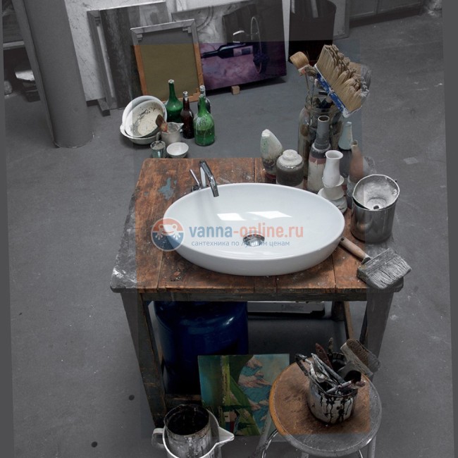 Раковина накладная, встраиваемая снизу 500х320хh100мм. Axa H10 овальная